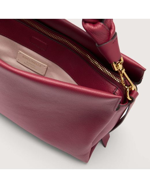 Coccinelle Red Two-Sided Leather Shoulder Bag Boheme Medium