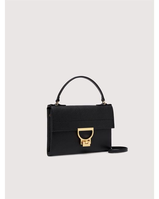 Coccinelle Black Grained Leather Clutch Bag Arlettis Mini