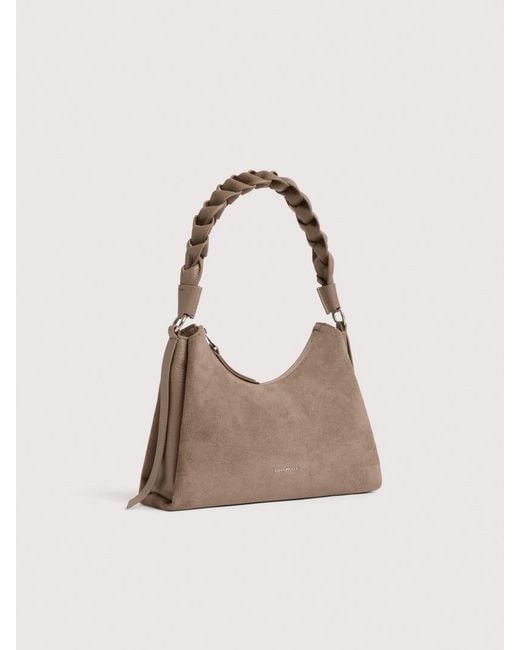 Coccinelle Natural Suede Shoulder Bag Boheme Small