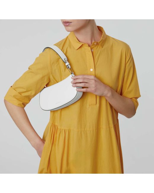 Coccinelle White Minibag aus genarbtem Leder Merveille