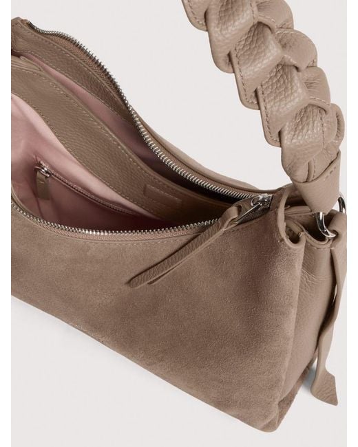 Coccinelle Natural Suede Shoulder Bag Boheme Small