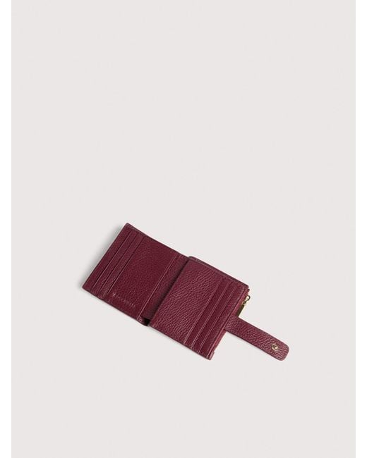 Coccinelle Pink Small Grained Leather Wallet Metallic Soft
