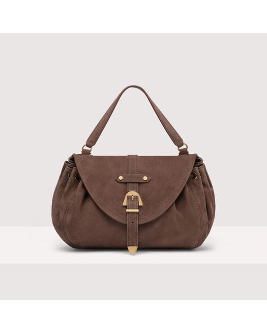 Coccinelle Brown Suede Handbag Alegoria Suede Medium