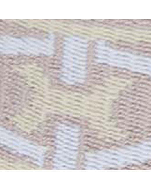 Sandali bassi in Tessuto jacquard e Pelle liscia Monogram Ribbon di Coccinelle in White
