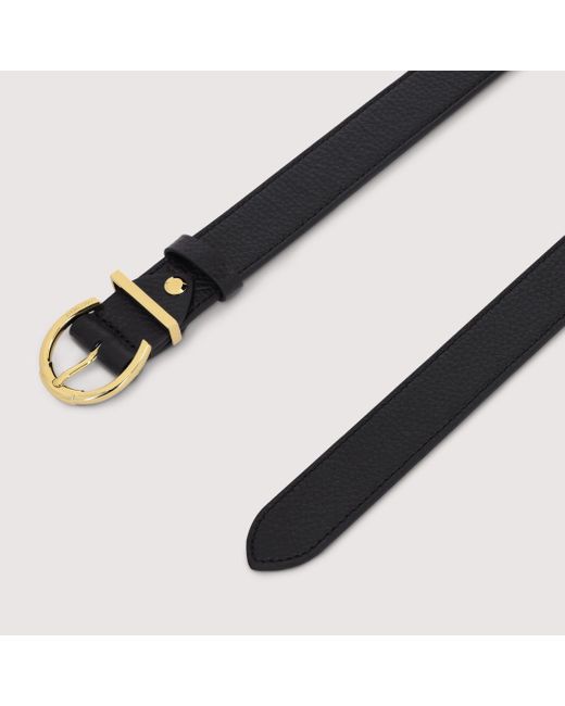 Coccinelle Black Grained Leather Belt Beth