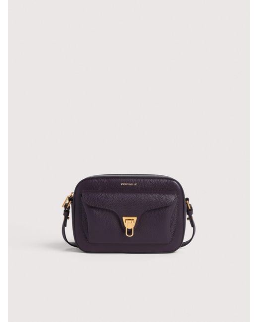 Coccinelle Blue Grainy Leather Crossbody Bag Beat Soft Small
