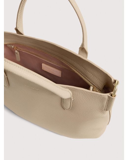 Coccinelle Natural Grained Leather Handbag Rebekka Small