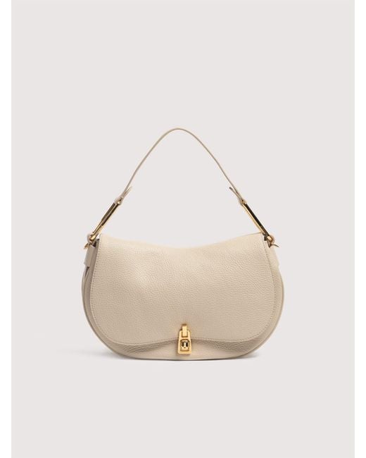 Coccinelle Natural Grained Leather Handbag Magie Medium