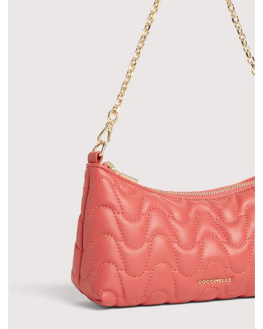 Coccinelle Pink Smooth Quilted Leather Minibag Aura Quilted Plectrum