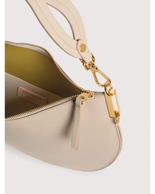 Coccinelle Natural Two-Sided Leather Shoulder Bag Sunup Large