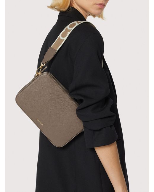 Coccinelle White Umhängetasche Aus Genarbtem Leder Tebe Small