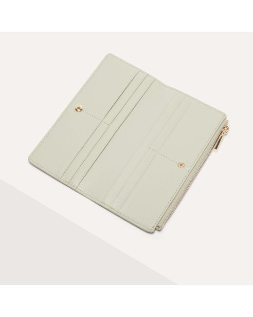 Coccinelle White Geldbörse Large aus genarbtem Leder Metallic Soft