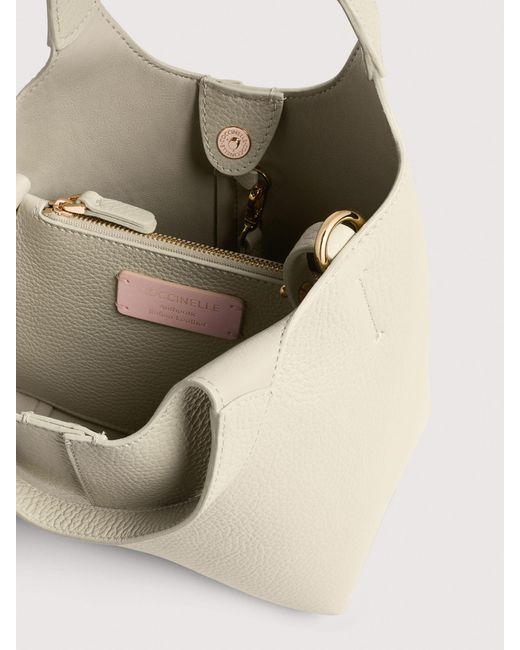 Coccinelle Natural Grained Leather Handbag C-Easy Small