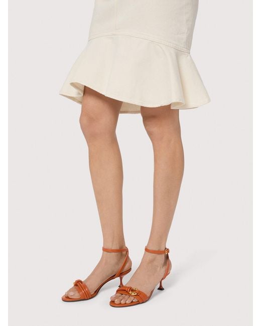Coccinelle Pink Smooth Leather Sandals Finn