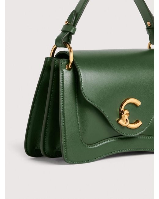 Coccinelle Green Smooth Calf Leather Handbag C-Me Small
