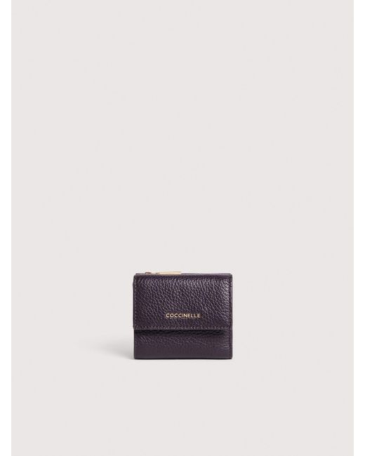 Coccinelle Multicolor Small Grained Leather Wallet Metallic Soft