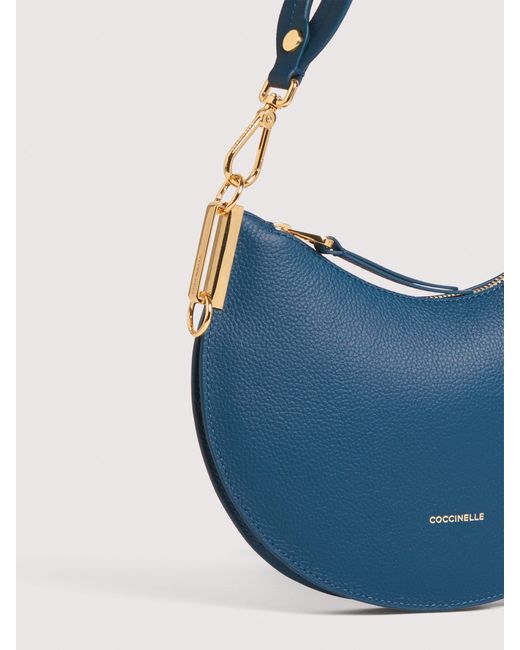 Coccinelle Blue Two-Sided Leather Shoulder Bag Sunup Small