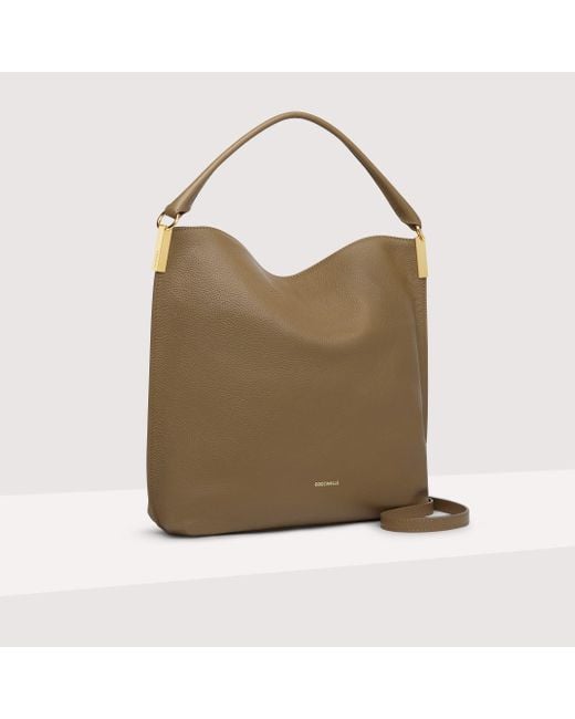 Coccinelle Green Grained Leather Hobo Bag Estelle
