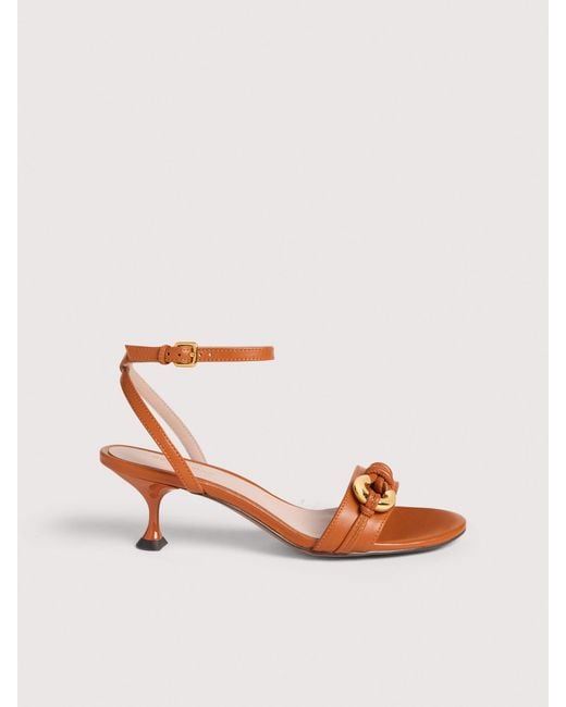 Coccinelle Pink Smooth Leather Sandals Finn
