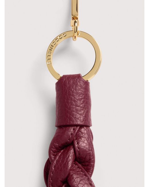 Coccinelle Pink Leather And Metal Key Ring Boheme