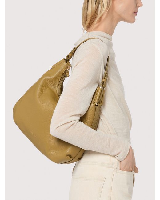 Coccinelle Natural Grained Leather Shoulder Bag Rebekka Small