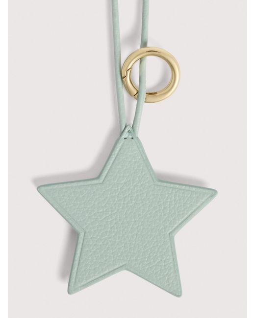 Coccinelle White Grained Leather Key Ring Easy Charm