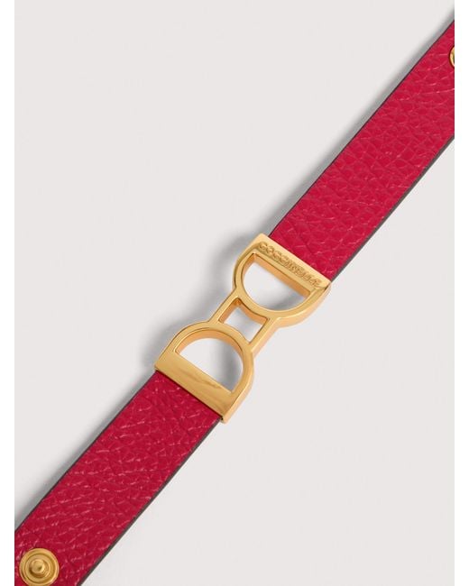 Coccinelle Multicolor Grained Leather Bracelet Arlettis Ribbon