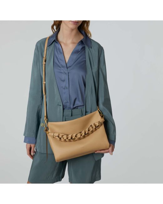 Coccinelle Natural Two-Sided Leather Shoulder Bag Boheme Medium