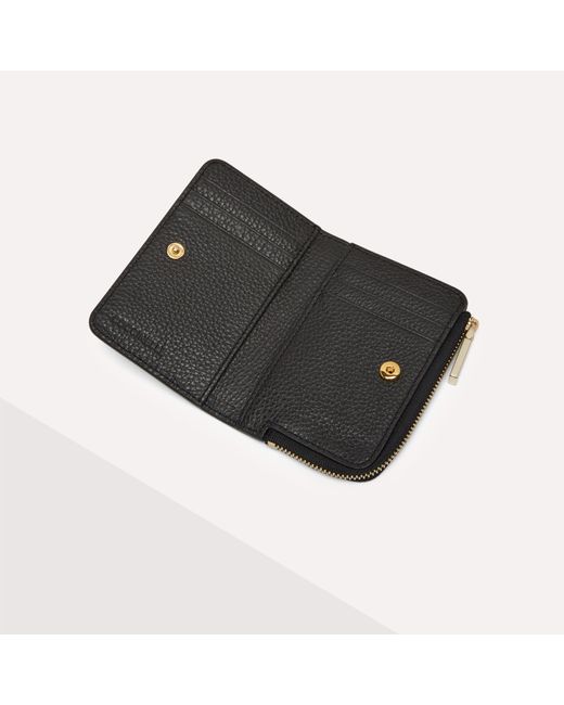 Coccinelle Black Grainy Leather Card Holder Metallic Small