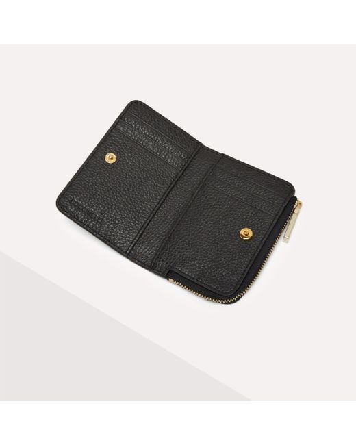 Coccinelle Black Grainy Leather Card Holder Metallic Soft