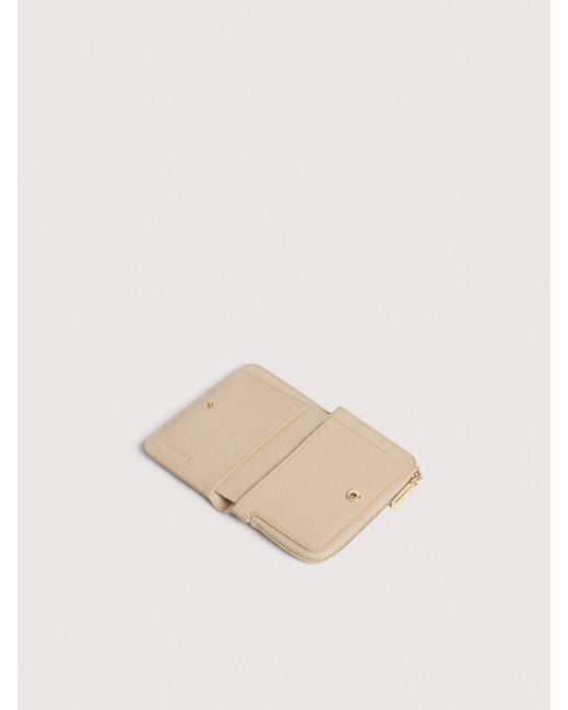 Coccinelle Natural Small Grained Leather Wallet Metallic Small