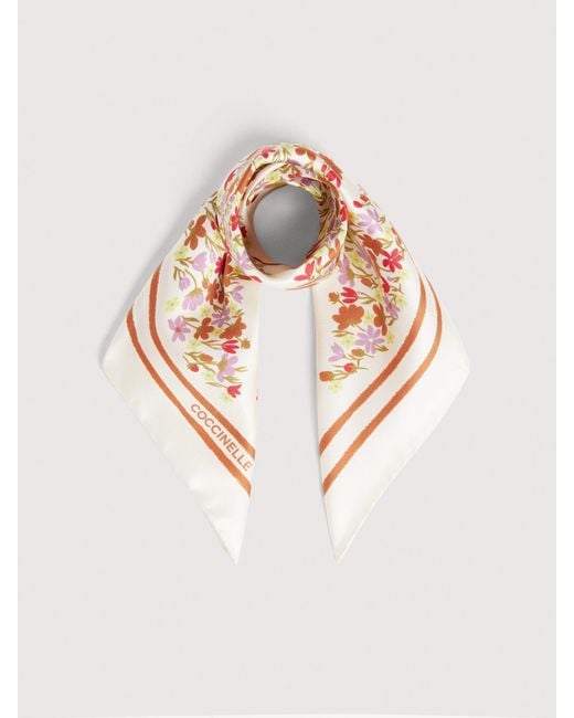 Coccinelle Pink Silk Foulard Sakura Flowers