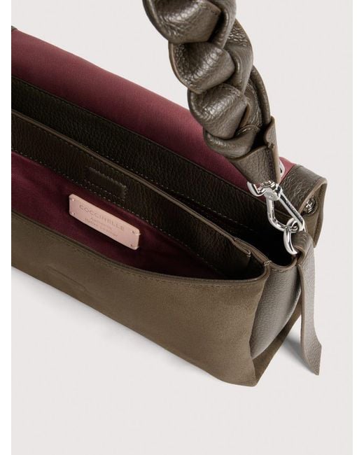 Coccinelle Natural Suede Shoulder Bag Boheme Small
