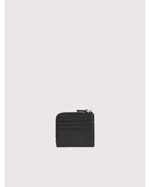 Coccinelle Black Grained Leather Card Holder Smart To Go Small