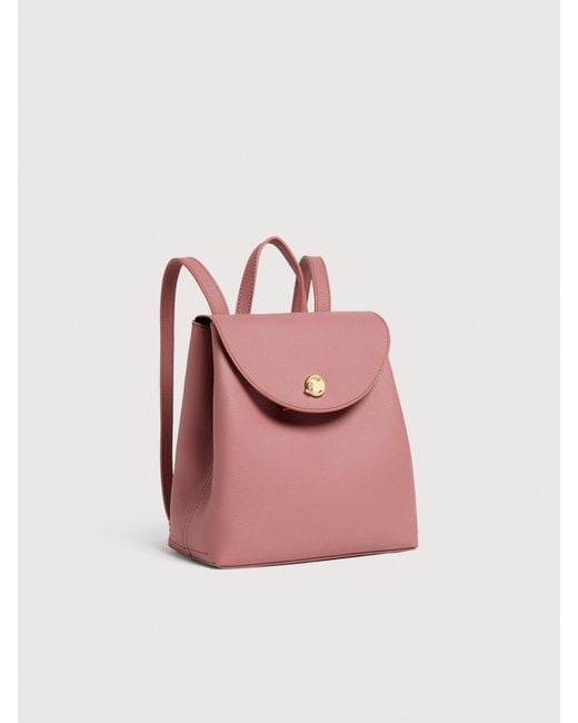 Coccinelle Pink Grained Leather Backpack Nikla Mini