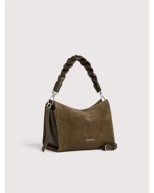 Coccinelle Metallic Suede And Grained Leather Handbag Boheme Small