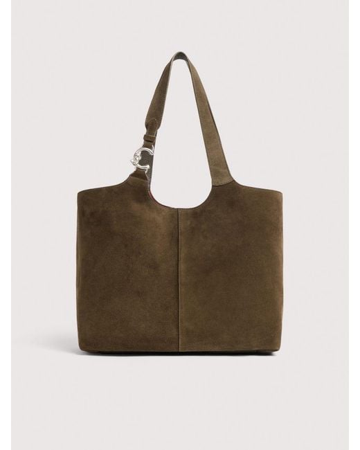 Coccinelle Brown Suede And Grained Leather Tote Bag C-Easy Large