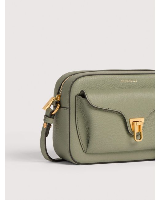 Coccinelle Green Umhängetasche Aus Genarbtem Leder Beat Small