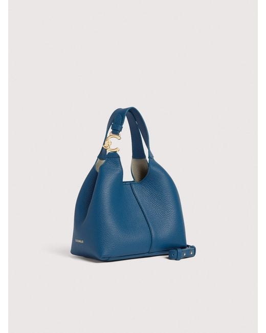 Coccinelle Blue Grained Leather Handbag C-Easy Small