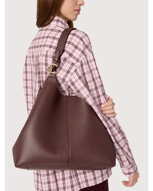 Coccinelle Brown Grained Leather Tote Bag C-Easy Large