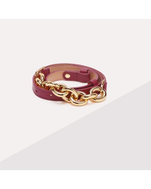 Coccinelle Pink Grained Leather Belt Kat