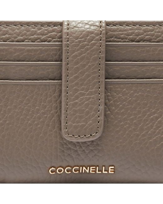 Coccinelle Natural Small Grained Leather Wallet Metallic Soft