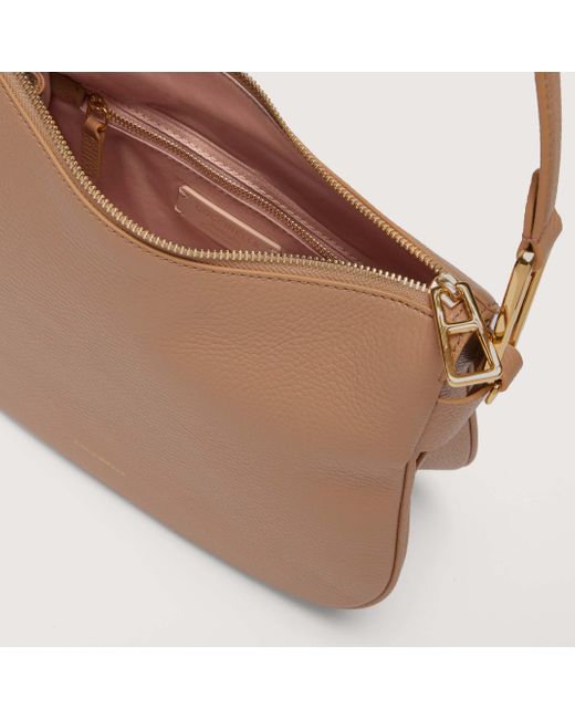 Coccinelle Brown Grained Leather Shoulder Bag Magie Soft Small