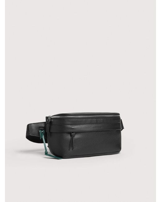 Coccinelle Black Grained Leather Waist Bag Smart To Go Medium