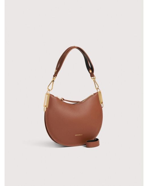 Coccinelle White Two-Sided Leather Shoulder Bag Sunup Small