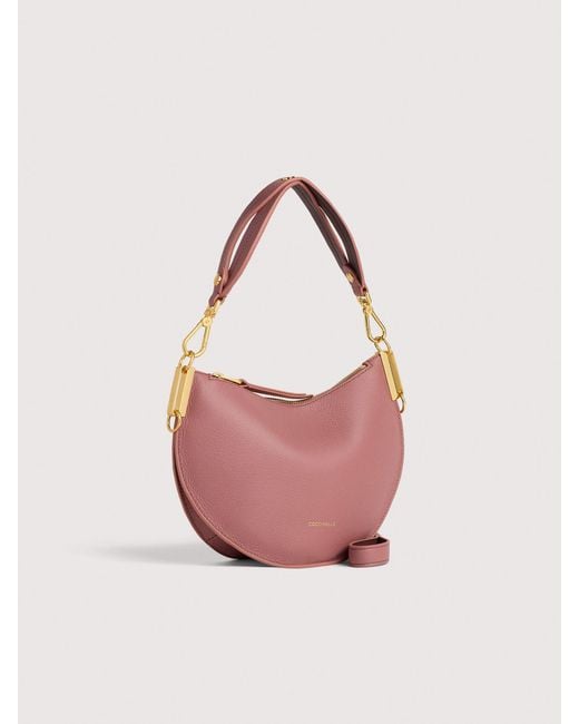 Coccinelle Pink Two-Sided Leather Shoulder Bag Sunup Small
