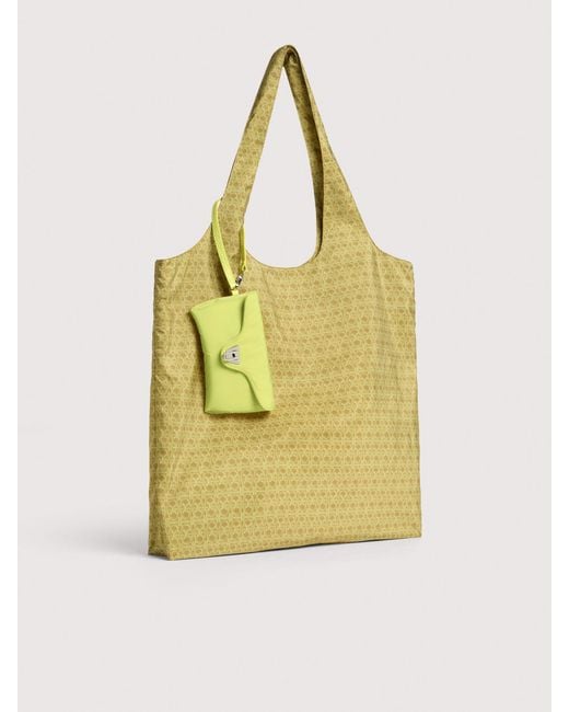 Coccinelle Yellow Monogram Nylon And Nylon Tote Bag Smart To Go Beat Medium