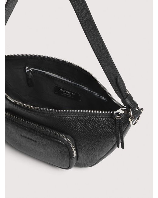 Coccinelle White Grained Leather Crossbody Bag Smart To Go Paki Small