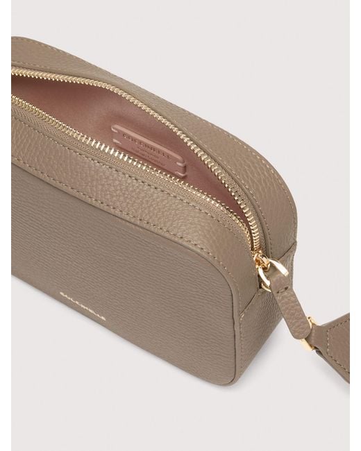 Coccinelle Natural Grained Leather Crossbody Bag Tebe Small