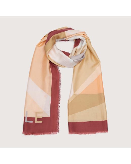 Coccinelle Pink Silk And Viscose Stole Prism